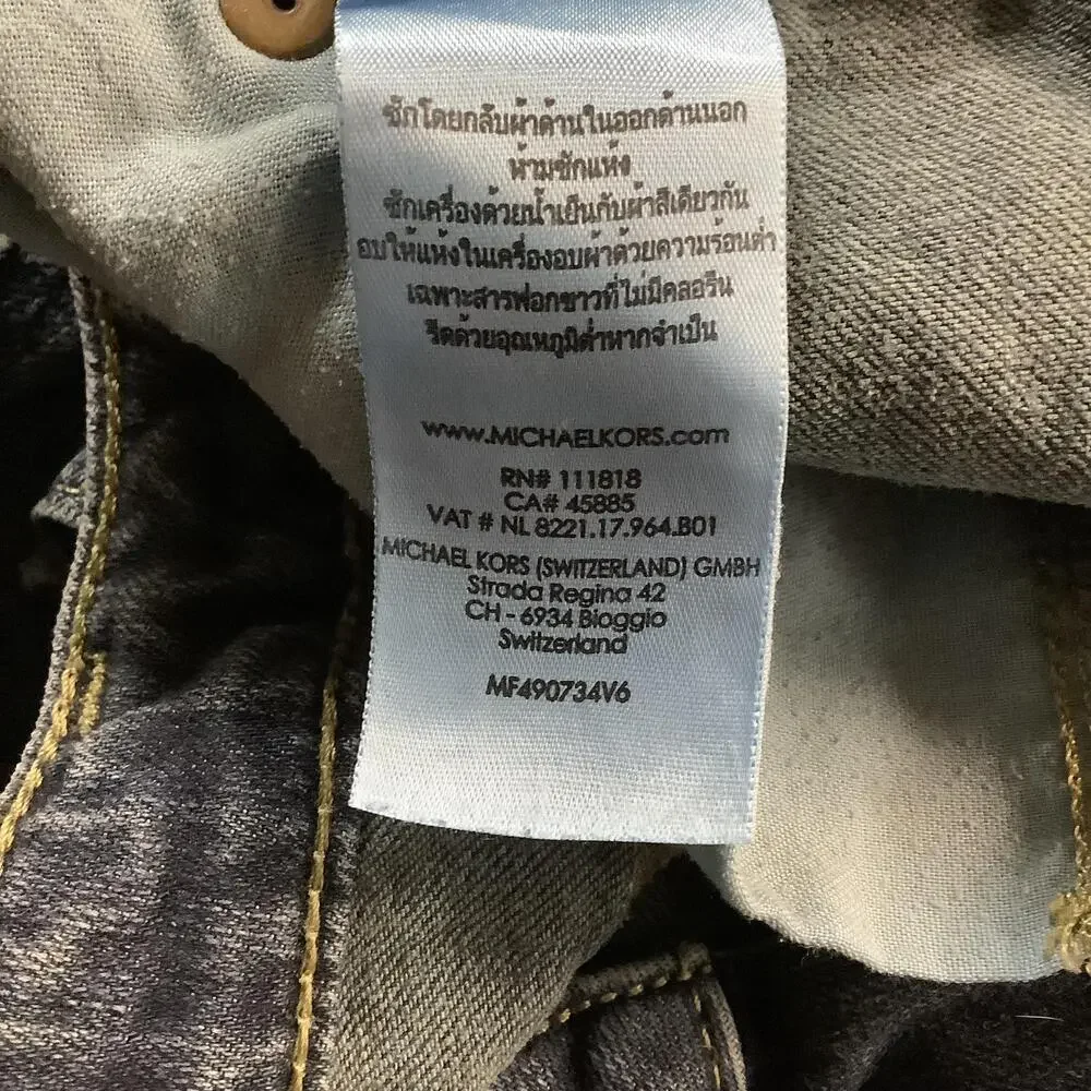 Michael Kors Jeans Womens 8 Short Blue Bootcut Stretch Denim Zip Fly Pockets